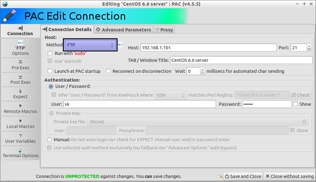 Editing 'CentOS 6.6 server' : PAC (v4.5.5)_017