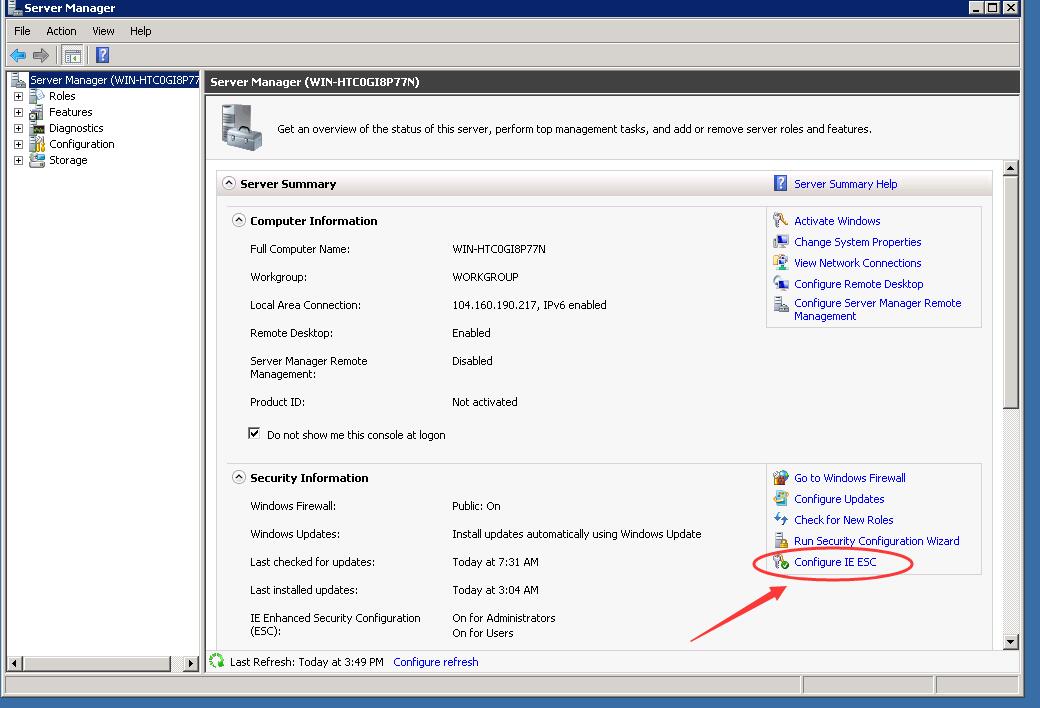 Windows2008系统设置ie安全等级，允许下载文件